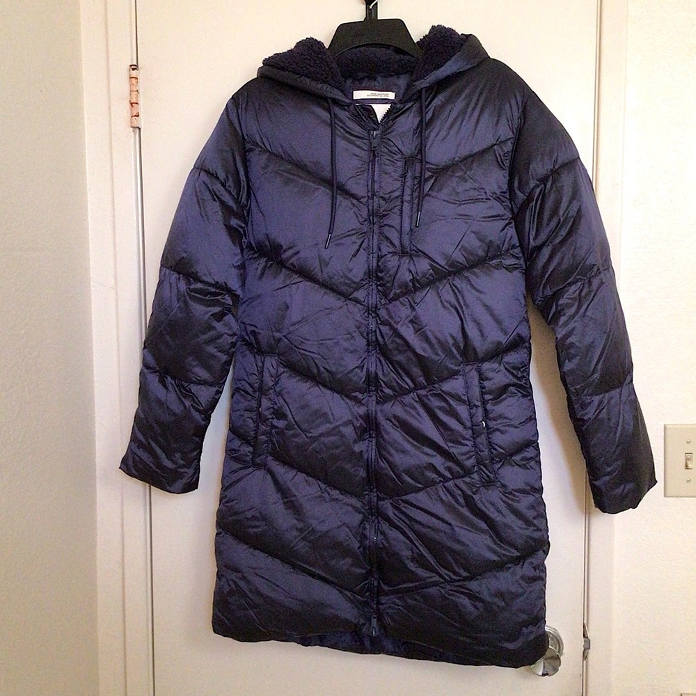 A New Day Hooded Mid Length Puffer Jacket NWT